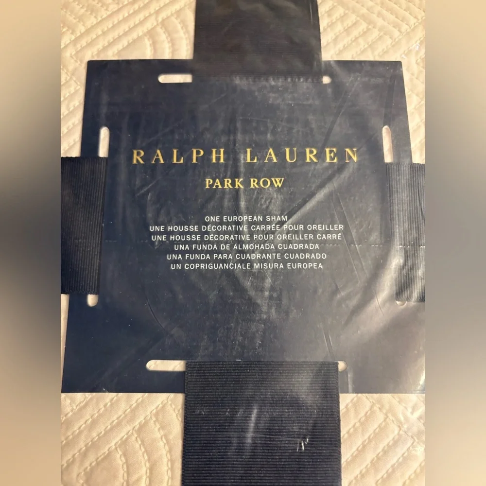 New Ralph Lauren Park Row Elysia Euro Sham in Chic Cream 26 x 26 Cotton Luxury